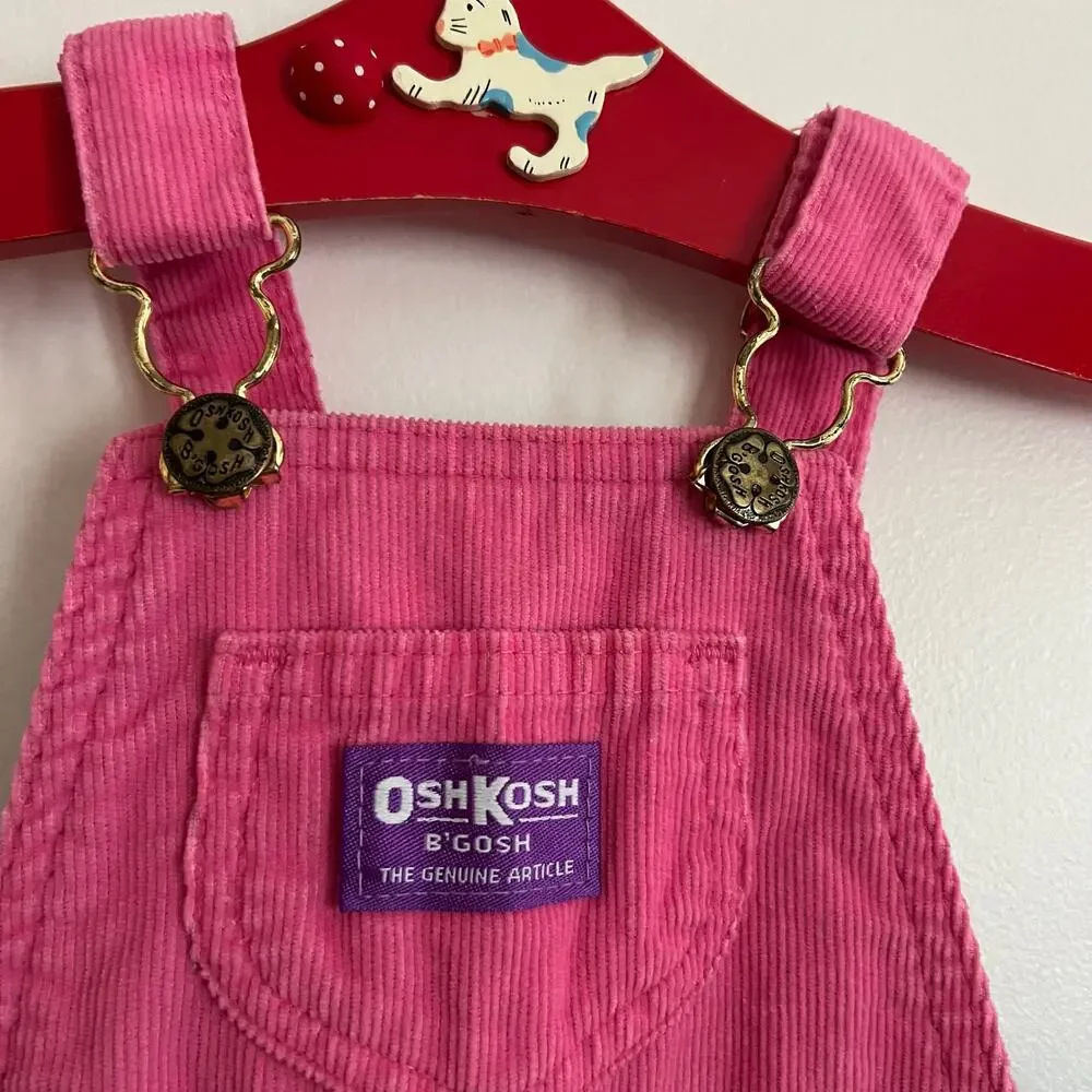 Vintage Oshkosh pink corduroy overalls (18m)